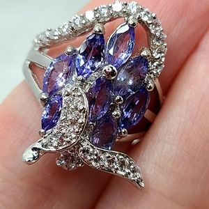 Tanzanite Cluster Ring